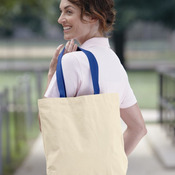 Natural Tote with Contrast-Color Handles