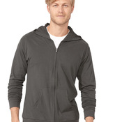 Sueded Long Sleeve Hooded Full Zip