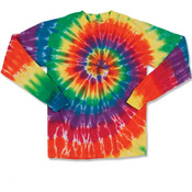 Multi-Color Spiral Tie-Dyed Long Sleeve T-Shirt