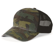 Garment Washed Printed Trucker Cap