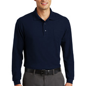 Long Sleeve Silk Touch Polo with Pocket