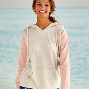 Women’s French Terry Hooded Pullover with Colorblocked Sleeves