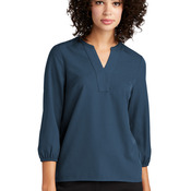 Women's Stretch Crepe 3/4 Sleeve Blouse